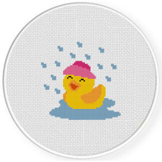 April Shower Duck Cross Stitch Pattern
