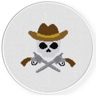 Cowboy Skull Cross Stitch Pattern