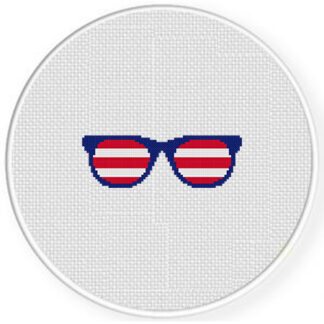 Happy 4th Sunglasses Cross Stitch Pattern
