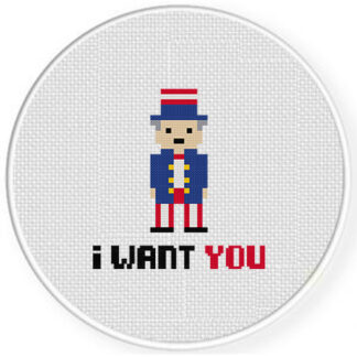 Uncle Sam I Want You Cross Stitch Pattern
