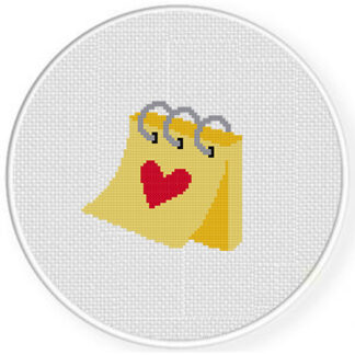Heart In Notepad Cross Stitch Pattern