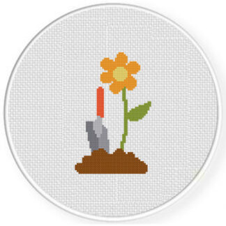 Planting Flowers Cross Stitch Pattern