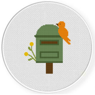 Typical Bird On A Mailbox Cross Stitch Pattern