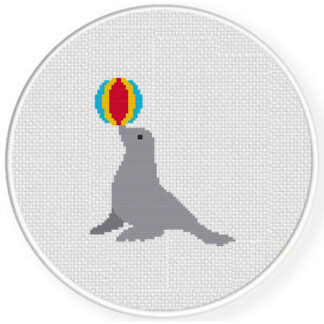 Amazing Sea Lion Playing With A Ball Cross Stitch Pattern