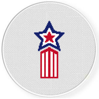 Star Ribbon Cross Stitch Pattern