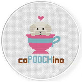 caPOOCHino Cross Stitch Pattern