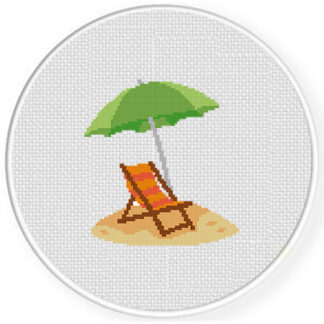 Beach Umbrella Cross Stitch Pattern