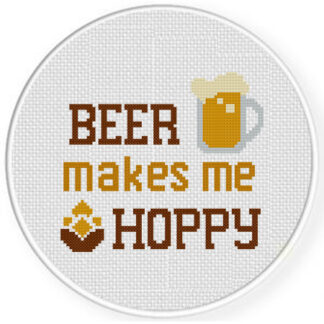 Beer Makes Me Hoppy Cross Stitch Pattern