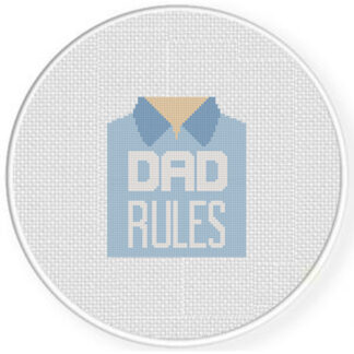 Dad Rules Cross Stitch Pattern