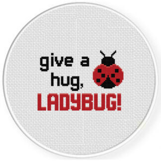 Give A Hug, Ladybug Cross Stitch Pattern