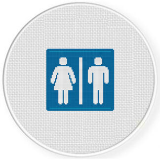 Restroom Sign Cross Stitch Pattern