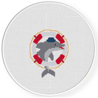 Proud Sailor Dolphin Cross Stitch Pattern
