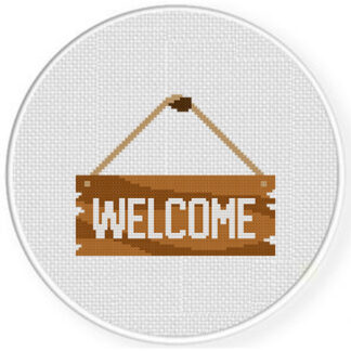 Welcome Wood Sign Cross Stitch Pattern