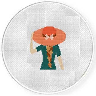 Braided Girl In Hat Cross Stitch Pattern