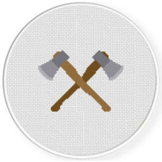 Crossed Axe Cross Stitch Pattern
