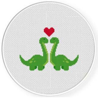 Dino Love Cross Stitch Pattern