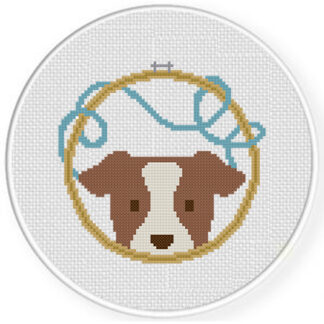 Embroidery Hoop Dog Cross Stitch Pattern