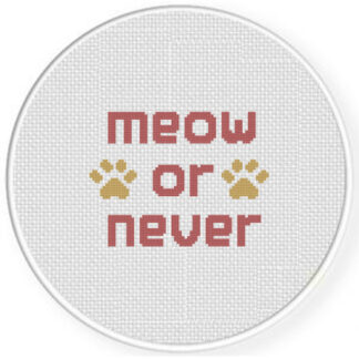 Meow Or Never Cross Stitch Pattern