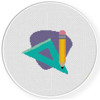 Pencil and Ruler Cross Stitch Pattern