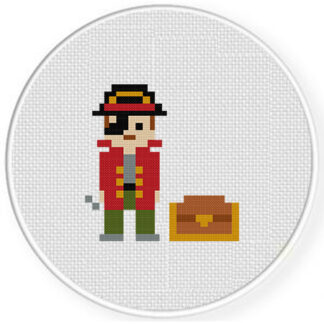 Pixel Treasure Pirate Cross Stitch Pattern