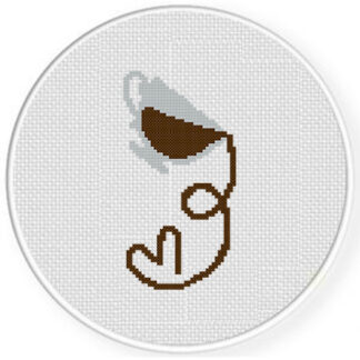 Pouring Coffee With Love Cross Stitch Pattern