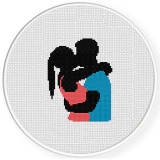 Sweet Couple Embrace Cross Stitch Pattern