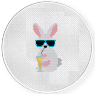 Chill Beach Bunny Cross Stitch Pattern