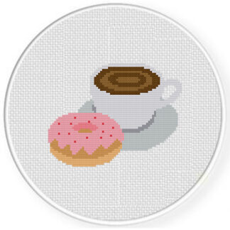 Coffee And Donut Cross Stitch Pattern