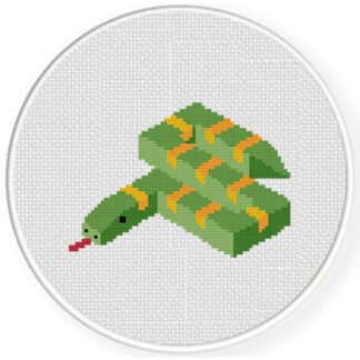 Isometric Snake Cross Stitch Pattern