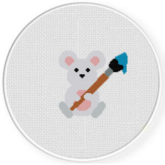 Mouse Painter Cross Stitch Pattern