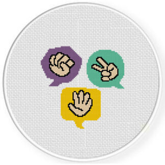 Rock Paper Scissors Cross Stitch Pattern