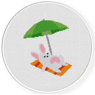 Sunbathing Bunny Cross Stitch Pattern