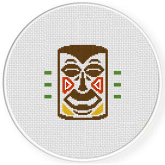 Tiki Head Cross Stitch Pattern