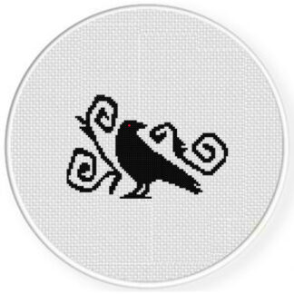 Baroque Crow Cross Stitch Pattern