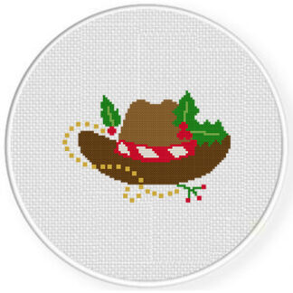 Christmas Cowboy Hat Cross Stitch Pattern