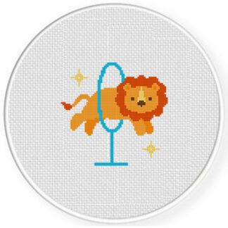 Circus Lion Cross Stitch Pattern