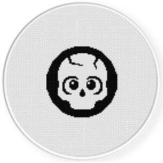 Cute Skull Head Cross Stitch Pattern