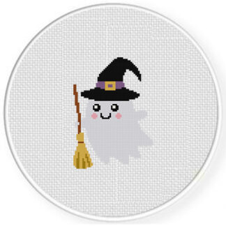 Ghost Witch Cross Stitch Pattern