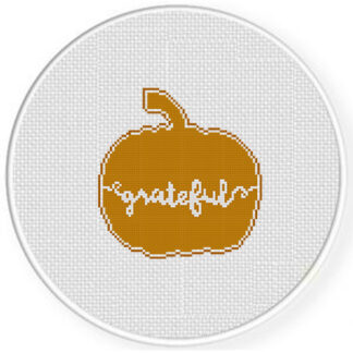 Grateful In Pumpkin Cross Stitch Pattern