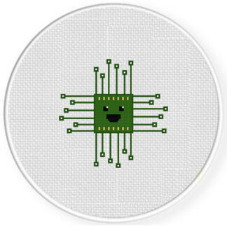 Happy Microchip Cross Stitch Pattern