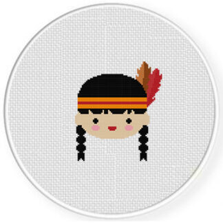 Indian Feather Headband Cross Stitch Pattern