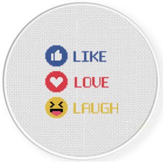 Like Love Laugh Cross Stitch Pattern