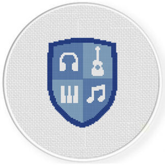 Music Crest Cross Stitch Pattern