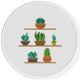 Plant Shelves Cross Stitch Pattern