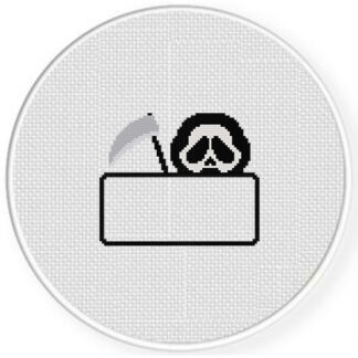 Scream Mask Frame Cross Stitch Pattern