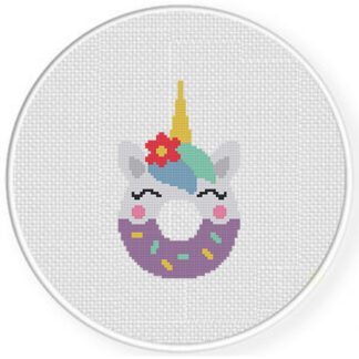 Unicorn Donut Cross Stitch Pattern