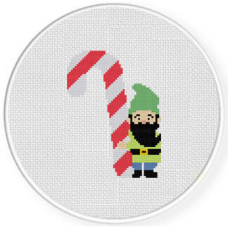 Candy Cane Elf Cross Stitch Pattern