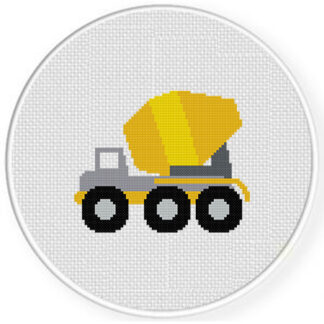 Cement Mixer Truck Cross Stitch Pattern