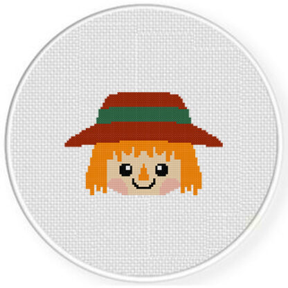 Cute Scarecrow Face Cross Stitch Pattern – Daily Cross Stitch