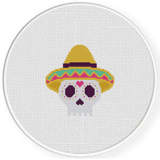 Dia de Los Muertos Skull Cross Stitch Pattern